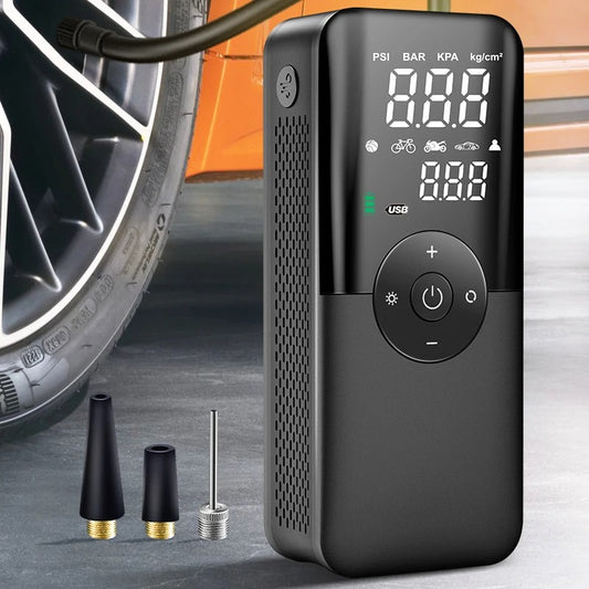 CARSUN Cordless Tire Inflator — Rechargeable Digital Air Pump for Car/Motorcycle/Bike & Balls