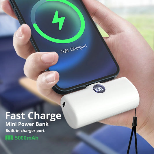 Liboer Compact Power Bank — Fast Charging with LED Display (iPhone/Samsung/Xiaomi/OPPO)