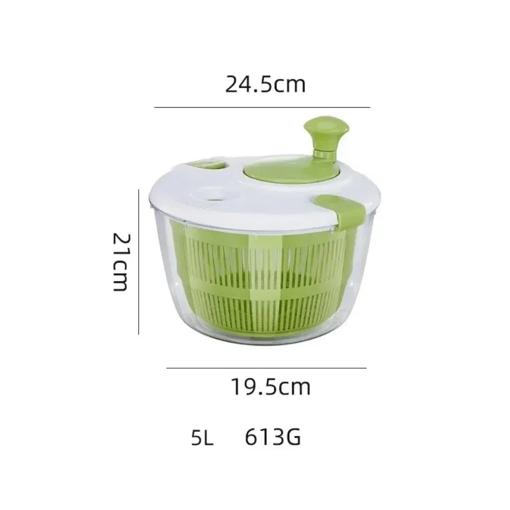 Manual Salad Spinner & Fruit Dryer – Hand-Crank Drain Basket for Washing and Drying Vegetables, Lettuce, and Fruit