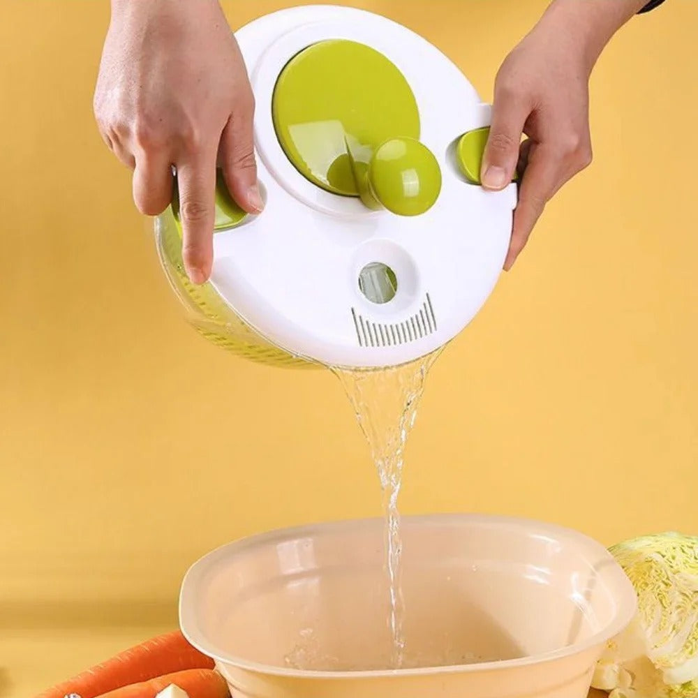 Manual Salad Spinner & Fruit Dryer – Hand-Crank Drain Basket for Washing and Drying Vegetables, Lettuce, and Fruit