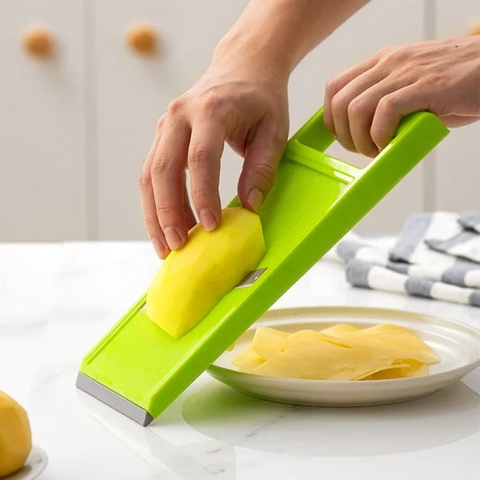 Multifunctional Vegetable Cutter & Mandoline Slicer – Stainless Steel Blade, Potato Peeler & Cheese Grater Kitchen Tool