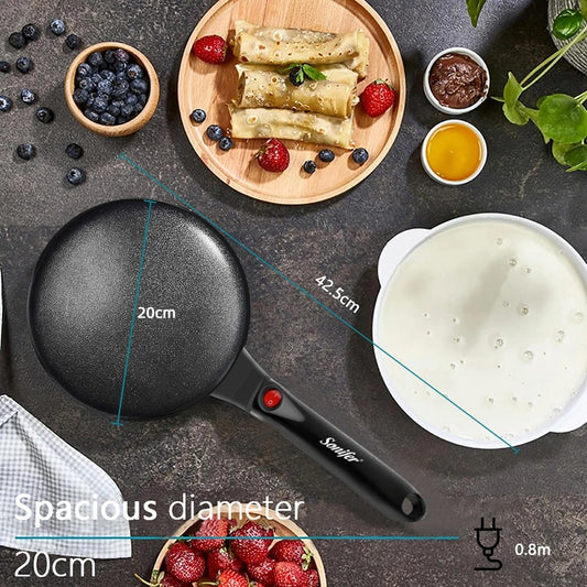 Sonifer Electric Crepe Maker 600W with Non-Stick Plate – Black