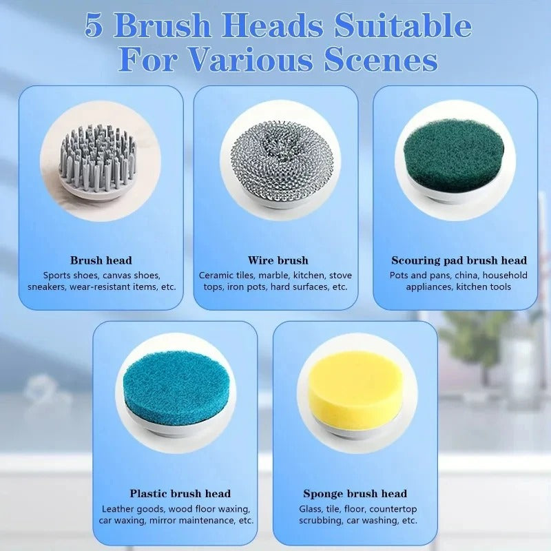 Electric Spin Scrubber – Cordless Rechargeable Cleaning Brush