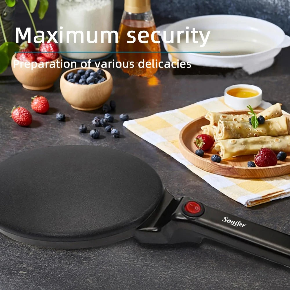 Sonifer Electric Crepe Maker 600W with Non-Stick Plate – Black