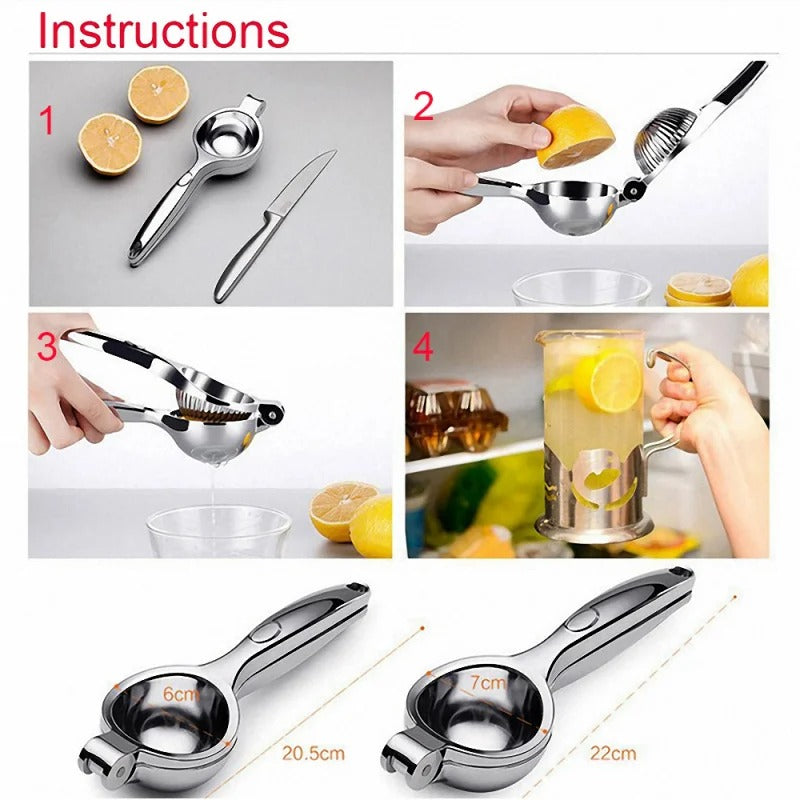 Stainless Steel Manual Citrus Juicer – Hand Press for Lemons, Oranges & Fruits | Durable Kitchen Tool