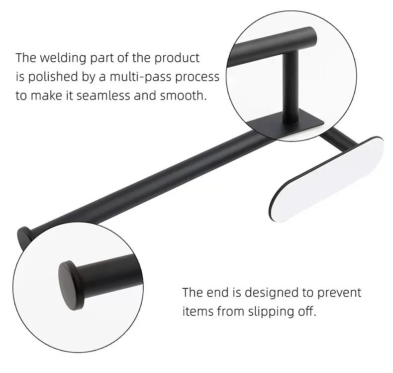 Adhesive Paper Towel Holder – No-Drill Kitchen & Bathroom Roll Dispenser for Cabinet, Wall or Under-Shelf Mounting